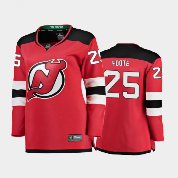 2021 Women New Jersey Devils Nolan Foote #25 Home Jersey - Red