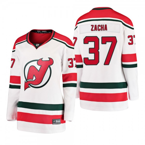 Women's Pavel Zacha #37 New Jersey Devils 2019 Alternate Breakaway Player Fanatics Branded White Bargain Jersey