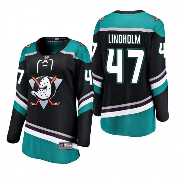 Women's Hampus Lindholm #47 Anaheim Ducks 2019 Alternate Breakaway Player Fanatics Branded Black Bargain Jersey