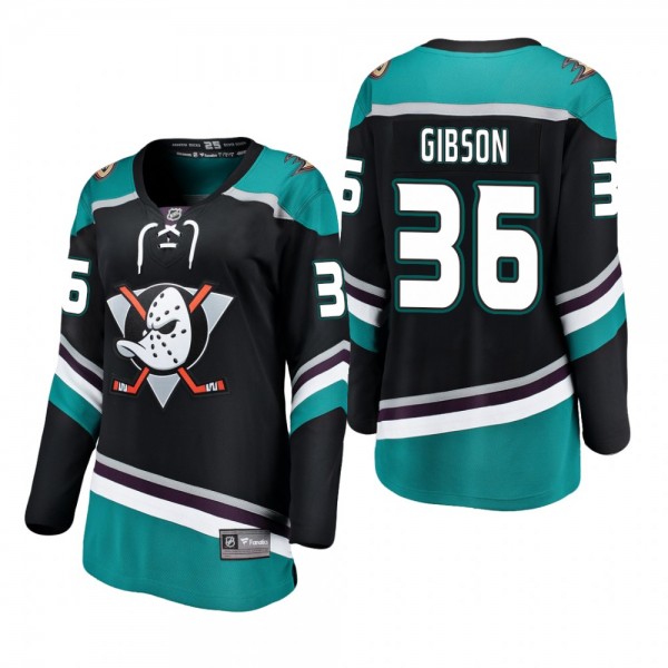Women's John Gibson #36 Anaheim Ducks 2019 Alternate Breakaway Player Fanatics Branded Black Bargain Jersey