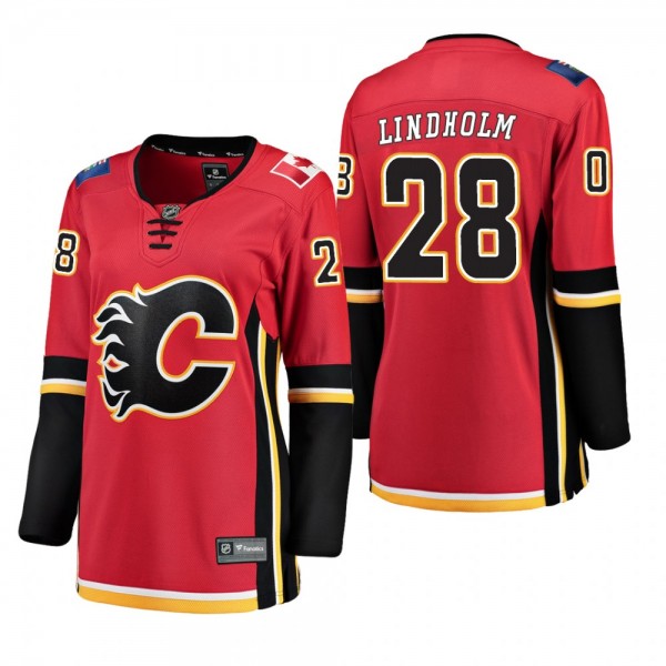 Women's Elias Lindholm #28 Calgary Flames Home Breakaway Player Red Bargain Jersey