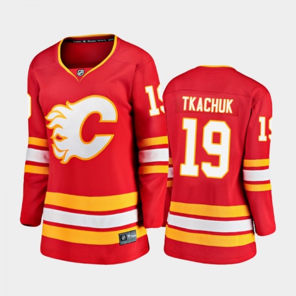 2020-21 Women's Calgary Flames Matthew Tkachuk #19 Home Premier Breakaway Jersey - Red