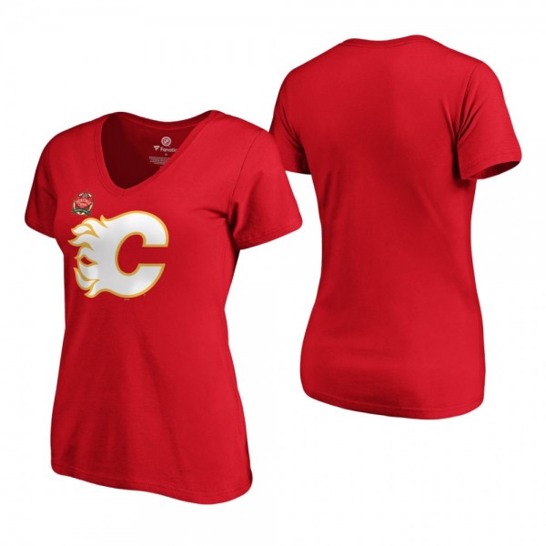Women's Calgary Flames Heritage Classic Primary Logo Red T-Shirt