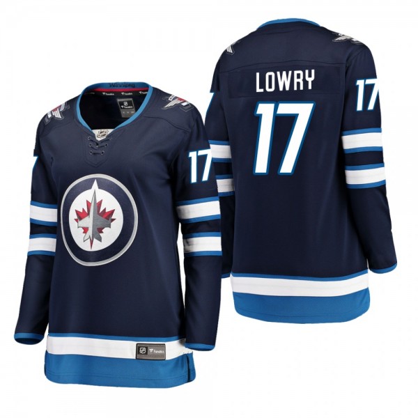 Women's Adam Lowry #17 Winnipeg Jets Home Breakaway Player Navy Bargain Jersey
