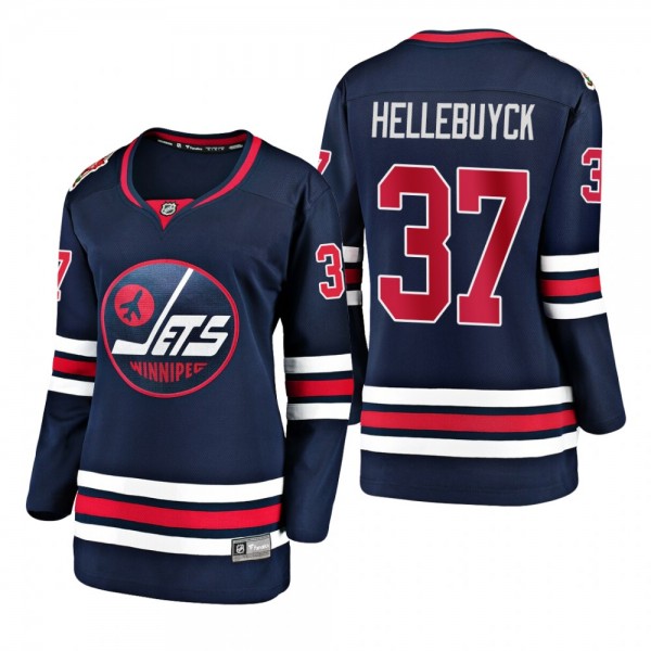 Women's Connor Hellebuyck #37 Jets 2019 Heritage C...