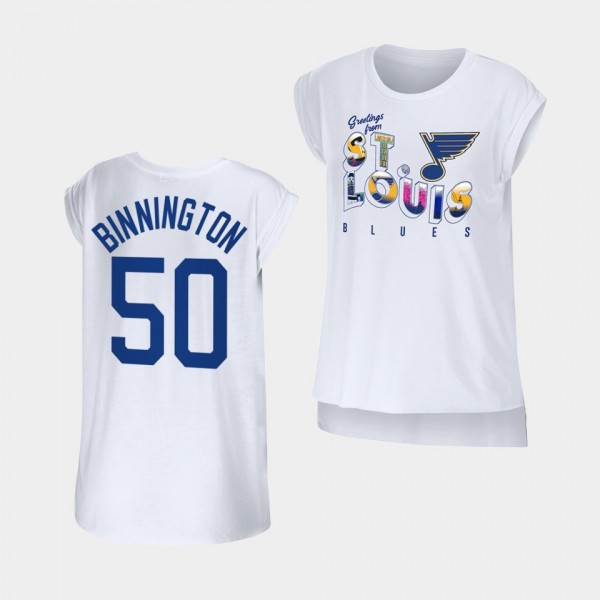 Jordan Binnington #50 St. Louis Blues T-Shirt Wome...