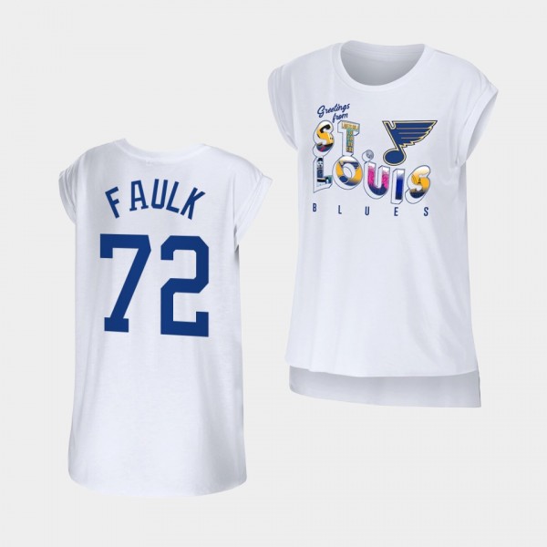 Justin Faulk #72 St. Louis Blues T-Shirt Women WEA...
