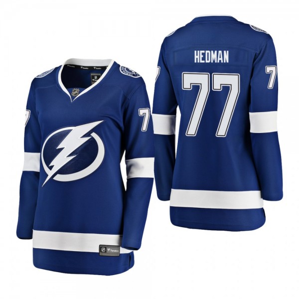 Women's Victor Hedman #77 Tampa Bay Lightning Home  Breakaway Player blue Bargain Jersey