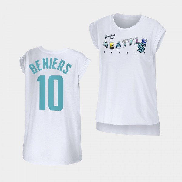 Matty Beniers #10 Seattle Kraken T-Shirt Women WEA...