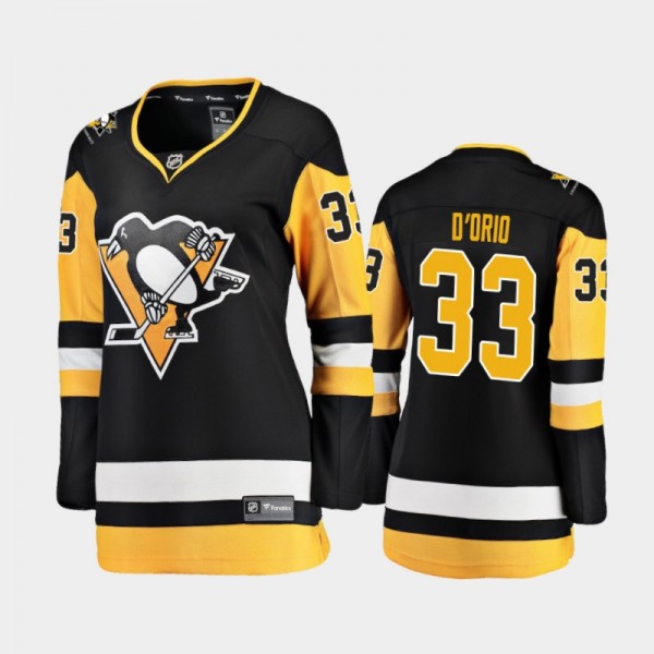 2021 Women Pittsburgh Penguins Alex D'Orio #33 Home Jersey - Black