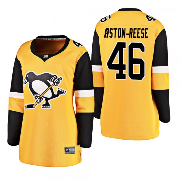 Women's Zach Aston-Reese #46 Pittsburgh Penguins 2019 Alternate Breakaway Player Gold Bargain Jersey