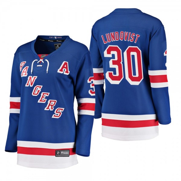 Women's Henrik Lundqvist #30 New York Rangers Home Breakaway Player Blue Bargain Jersey