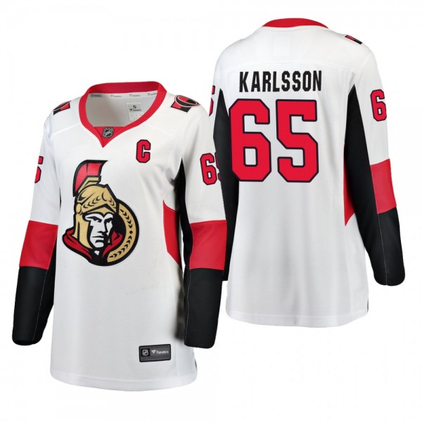 Women's Erik Karlsson #65 Ottawa Senators Alternate Breakaway Player White Bargain Jersey