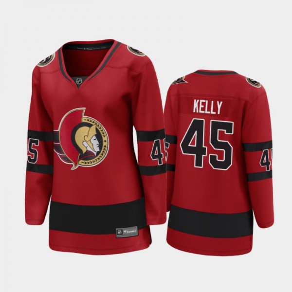 2021 Women Ottawa Senators Parker Kelly #45 Reverse Retro Jersey - Red