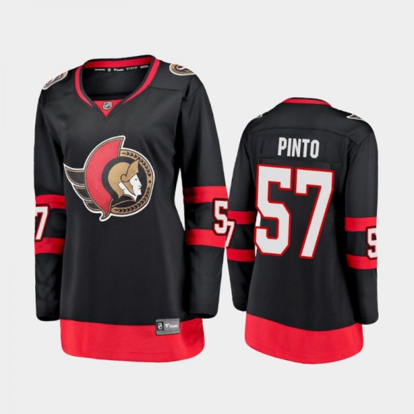 2021 Women Ottawa Senators Shane Pinto #57 Home Jersey - Black