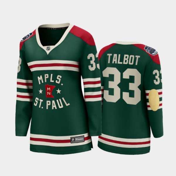 Women Minnesota Wild Cam Talbot #33 2022 Winter Classic State of Hockey Jersey Green