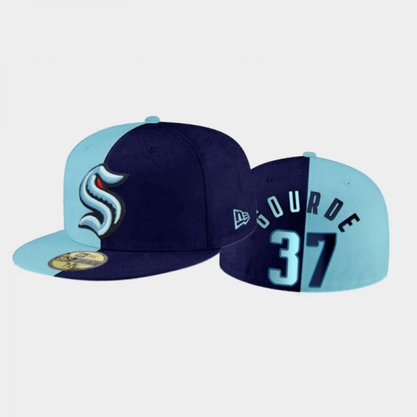 Seattle Kraken Yanni Gourde Split Edition Blue Fitted Cap Hat