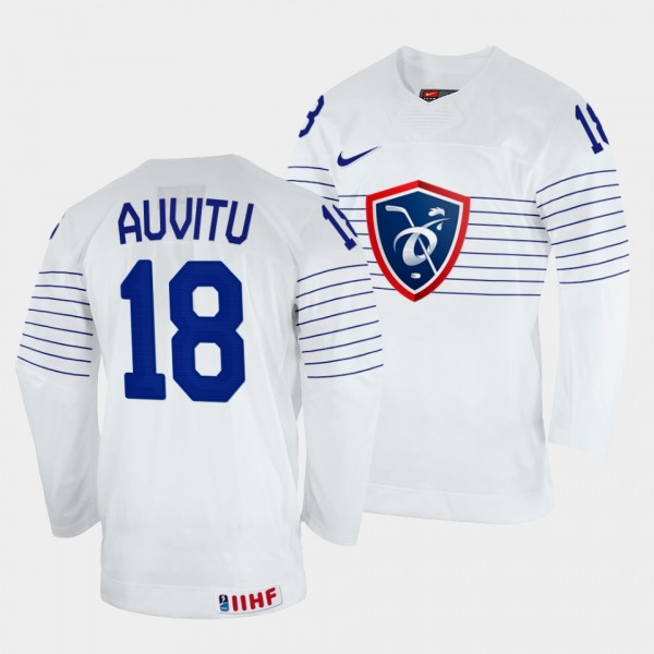 France 2022 IIHF World Championship Yohann Auvitu #18 White Jersey Home