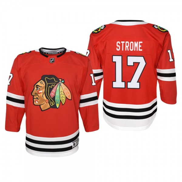 Youth Chicago Blackhawks Dylan Strome #17 Home 2019-20 Premier Red Jersey