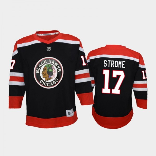Youth Chicago Blackhawks Dylan Strome #17 Reverse Retro 2020-21 Special Edition Replica Black Jersey