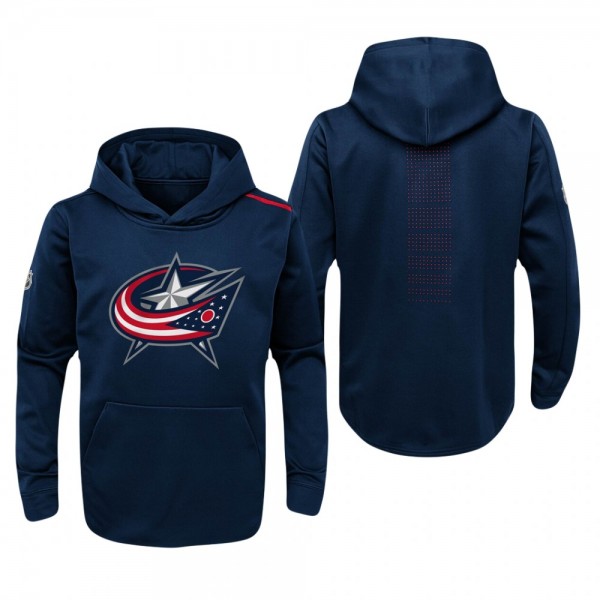 Youth Columbus Blue Jackets Navy Authentic Pro Rinkside Fleece Pullover Hoodie