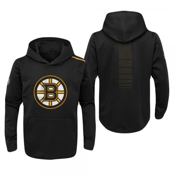 Youth Boston Bruins Black Authentic Pro Rinkside Fleece Pullover Hoodie