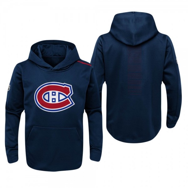 Youth Montreal Canadiens Navy Authentic Pro Rinkside Fleece Pullover Hoodie