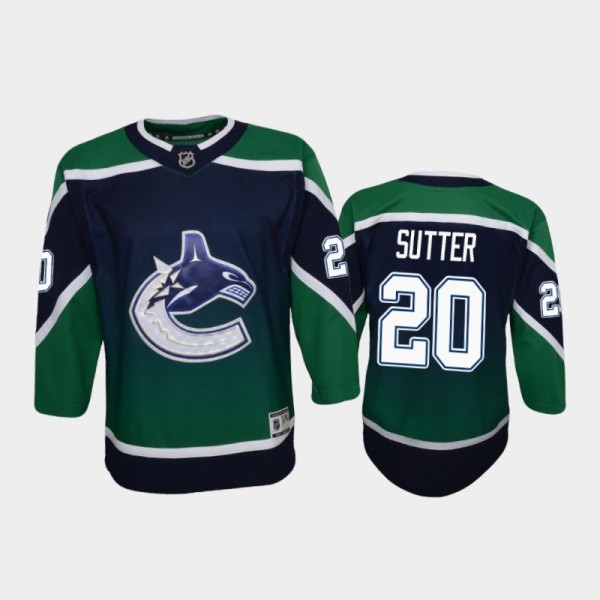 Youth Vancouver Canucks Brandon Sutter #20 Reverse Retro 2020-21 Special Edition Replica Green Jersey