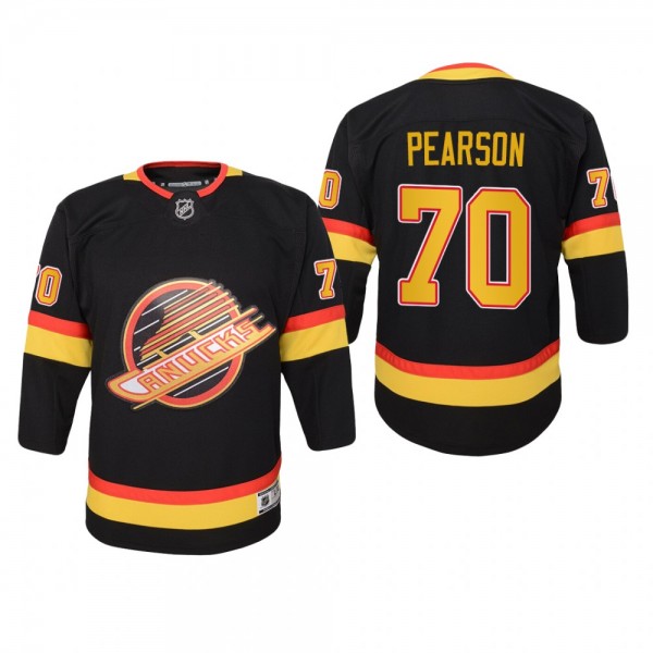 Youth Vancouver Canucks Tanner Pearson #70 Throwback Flying Skate Premier Black Jersey