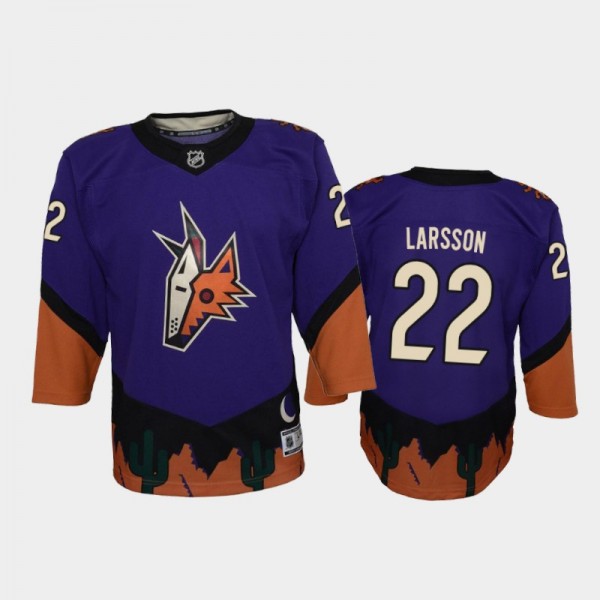 Youth Arizona Coyotes Johan Larsson #22 Reverse Retro 2020-21 Replica Purple Jersey