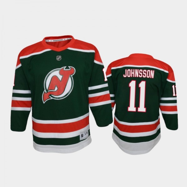 Youth New Jersey Devils Andreas Johnsson #11 Reverse Retro 2020-21 Special Edition Replica Green Jersey