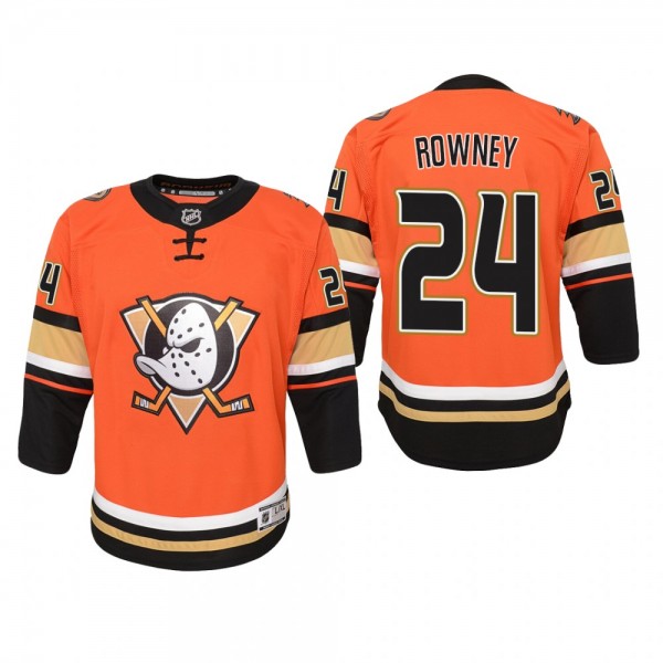 Youth Anaheim Ducks Carter Rowney #24 Alternate 2019-20 Premier Fanatics Orange Jersey