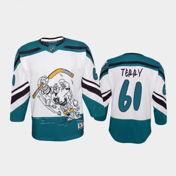 Youth Anaheim Ducks Troy Terry #61 Special Edition 2021 White Jersey
