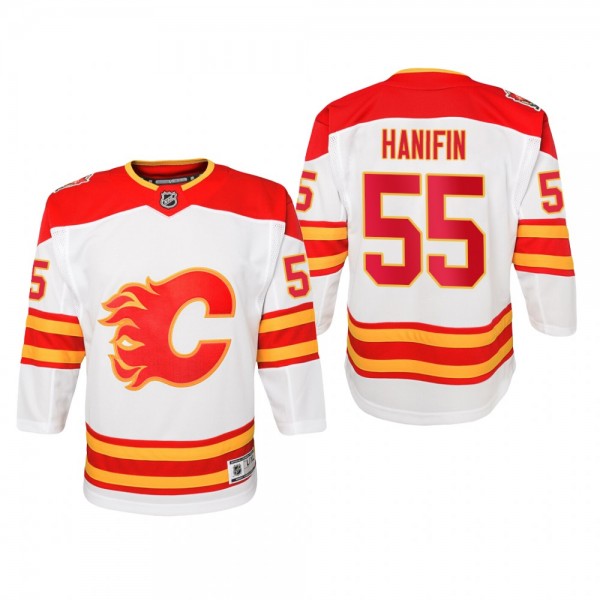 Youth Calgary Flames Noah Hanifin #55 2019 Heritage Classic Premier White Jersey