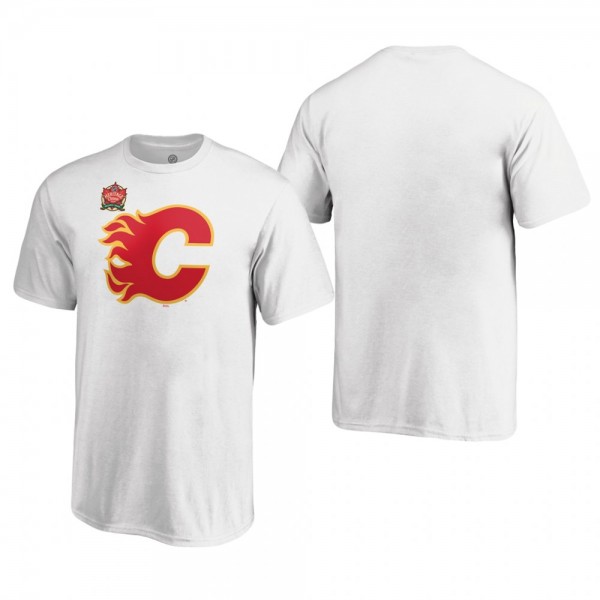 Youth Calgary Flames Heritage Classic Primary Logo White T-Shirt
