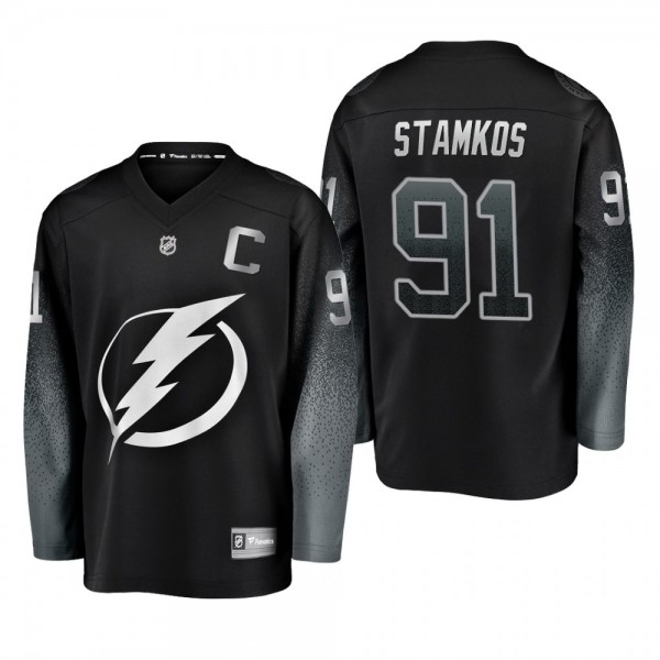 Youth Tampa Bay Lightning Steven Stamkos #91 Alternate Cheap Breakaway Jersey - Black