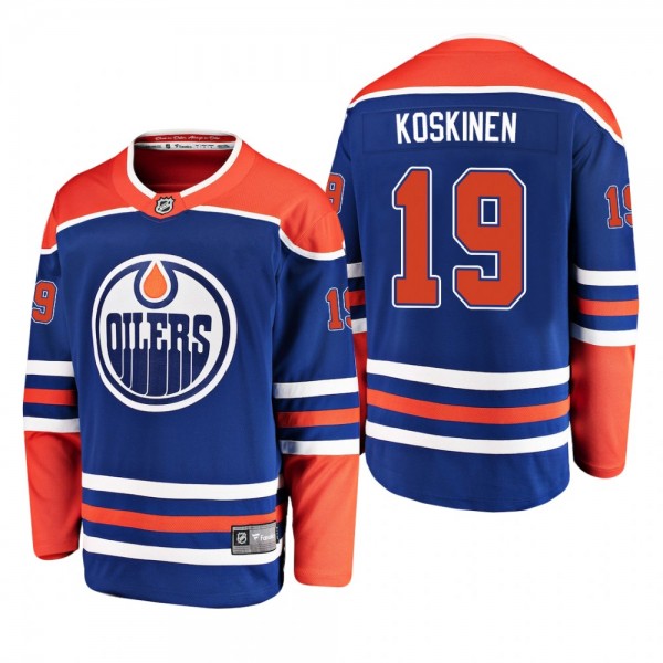 Youth Edmonton Oilers Mikko Koskinen #19 2019 Alternate Cheap Breakaway Player  Jersey - Royal