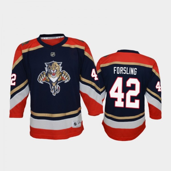 Youth Florida Panthers Gustav Forsling #42 Reverse Retro 2020-21 Special Edition Replica Navy Jersey