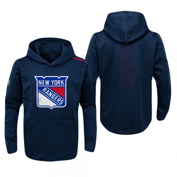 Youth New York Rangers Navy Authentic Pro Rinkside Fleece Pullover Hoodie