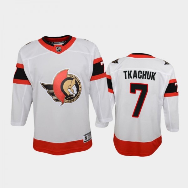 Youth Ottawa Senators Brady Tkachuk #7 Away 2021 White Jersey