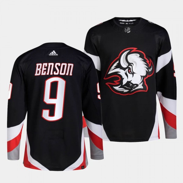 Buffalo Sabres Primegreen Zach Benson #9 Black Jer...