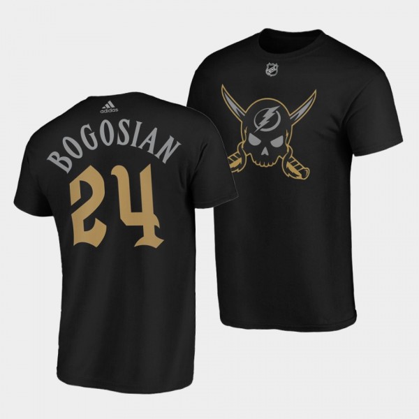 Zach Bogosian #24 Tampa Bay Lightning Gasparilla inspired Pirate-themed Black T-Shirt