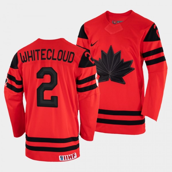 Canada 2022 IIHF World Championship Zach Whitecloud #2 Red Jersey Away